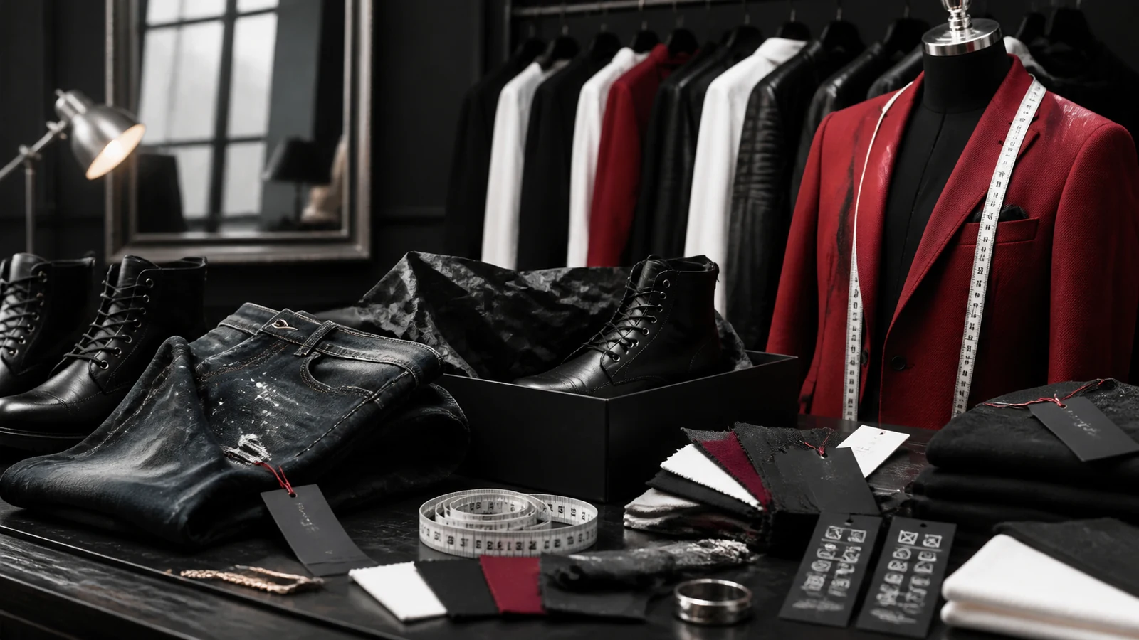 Luxury fashion fitting studio with denim, tailoring, footwear, measurements and protected return